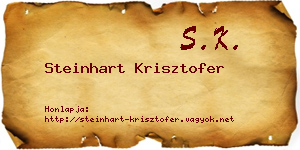 Steinhart Krisztofer névjegykártya